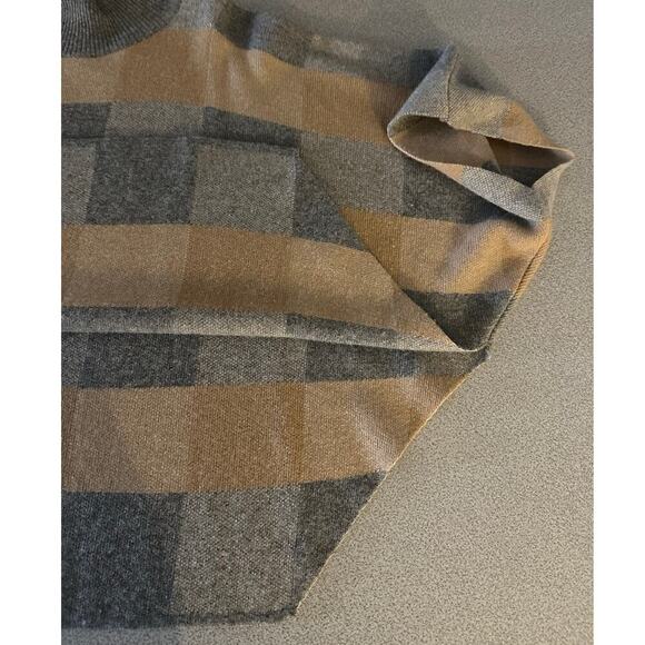Note di Anita One Size Merino Wool Cashmere Plaid Poncho‎ Mock Neck Boxy Italy - Picture 12 of 12